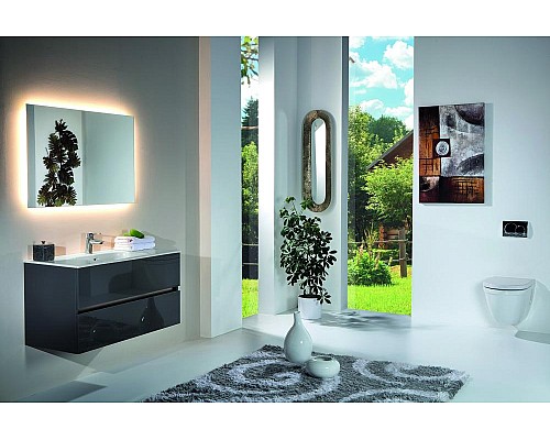 Тумба без раковины Armadi Art Vallessi 120x46cm АНТРАЦИТ глянец 2 полки Тумба без раковины Armadi Art Vallessi 120x46cm АНТРАЦИТ глянец 2 полки