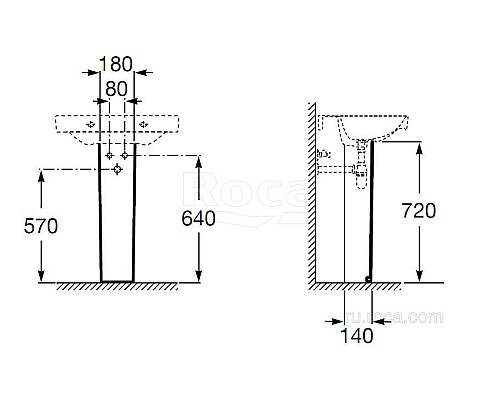 Пьедестал для раковины Roca Debba 33799000Y