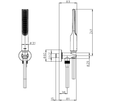 Душевой гарнитур Bossini Apice CE3004C.030 Хром