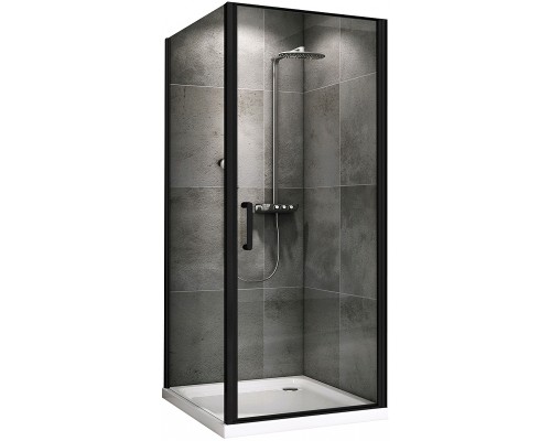 Душевой уголок Abber Sonnenstrand 90x80 профиль Черный стекло прозрачное