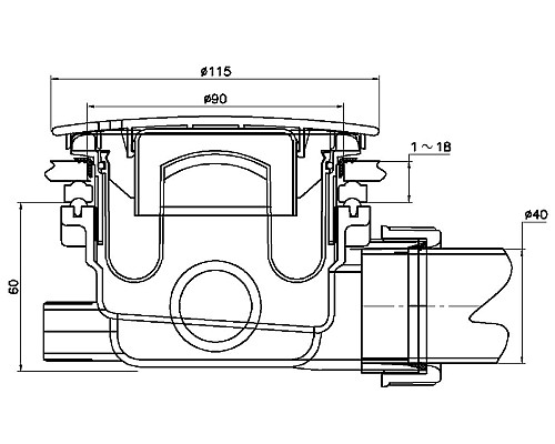 Сифон для душевого поддона RGW Velplex QYD-01 18241101-06 Золото