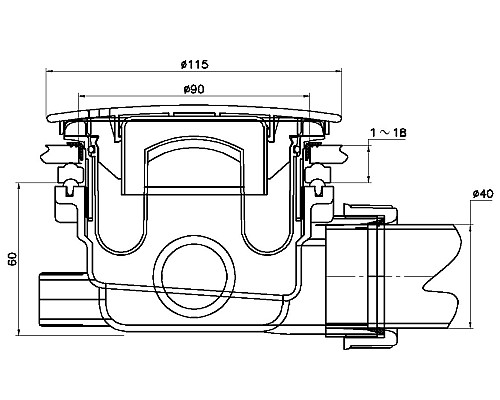 Сифон для душевого поддона RGW Velplex QYD-01 18241101-06 Золото