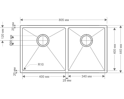 Кухонная мойка Seaman Eco Marino SME-805DL.A Нержавеющая сталь