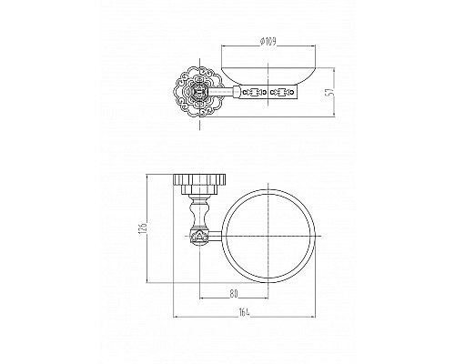 Держатель для мыла настенный MILACIO Villena, бронза MC.905.BR