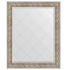 Зеркало Evoform Exclusive-G 125х100 с гравировкой в багетной раме - Барокко серебро 106 мм
