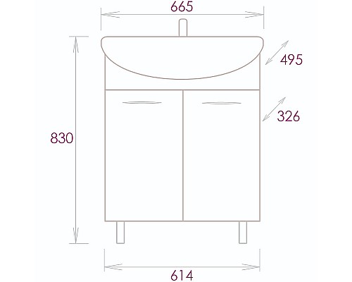 Тумба под раковину Onika Стелла 65 Белая