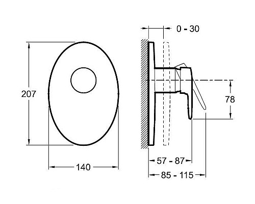 Смеситель для душа Jacob Delafon Kandel E98703-CP Хром