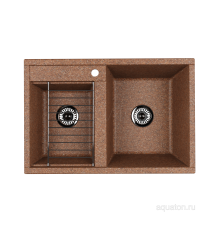 Мойка для кухни Делия 78 DBL 2 чаши терракотовый Aquaton