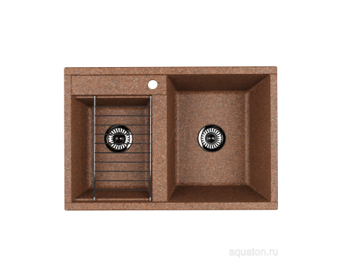 Мойка для кухни Делия 78 DBL 2 чаши терракотовый Aquaton