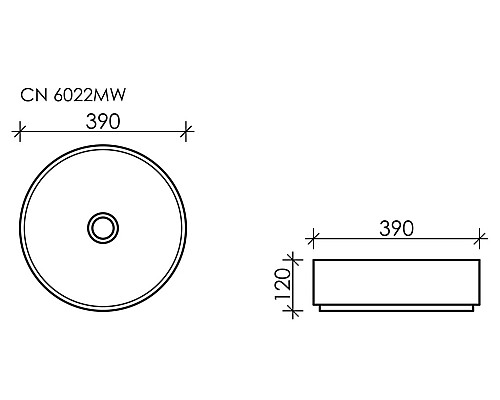 Чаша накладная Ceramica Nova Element 390x390 CN6022MW Чаша накладная Ceramica Nova Element 390x390 CN6022MW