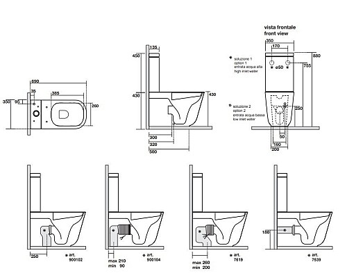 Унитаз компакт Kerasan Tribeca 511731 Черный матовый без бачка и сиденья