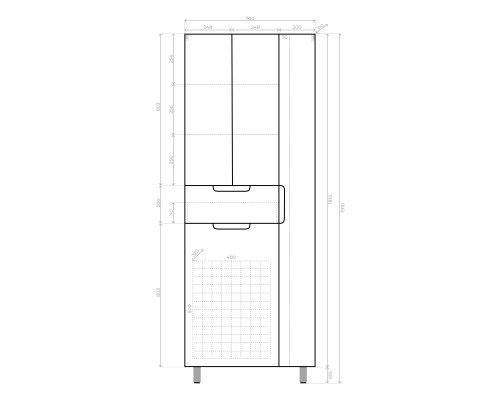 Пенал Style Line  Оптима 70 ЛС-000010058 напольный