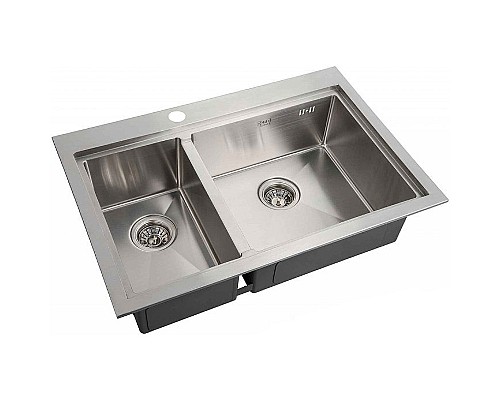 Кухонная мойка ZorG Master 78 ZM N-78-2-52-R с накладками Нержавеющая сталь