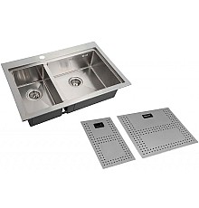 Кухонная мойка ZorG Master 78 ZM N-78-2-52-R с накладками Нержавеющая сталь