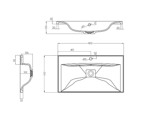 Раковина Aquaton Айрис 80 1A73263KAG010 Белая