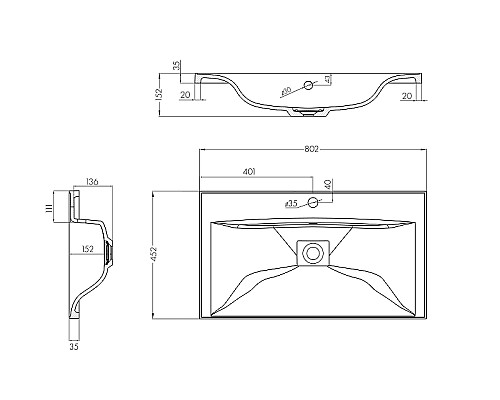 Раковина Aquaton Айрис 80 1A73263KAG010 Белая
