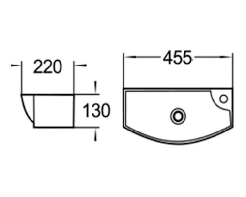 Раковина SantiLine SL-2013LMB 46 Черная матовая