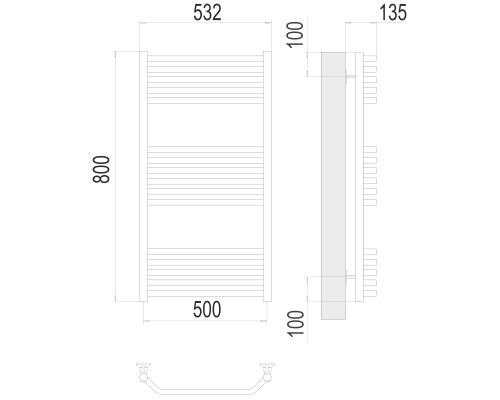 Полотенцесушитель Terminus Стандарт Виктория П16 500х800