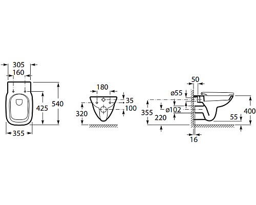 Чаша Roca Debba 346997000 подвесная