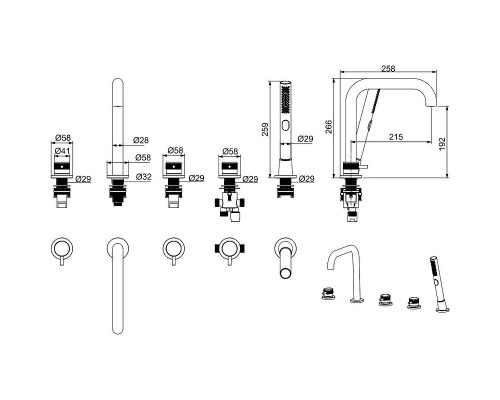 Смеситель на борт ванны Allen Brau Priority 5.31007-31 Черный матовый