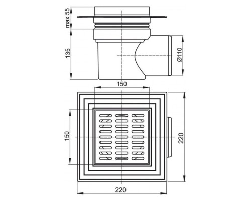 Душевой трап AlcaPlast APV12