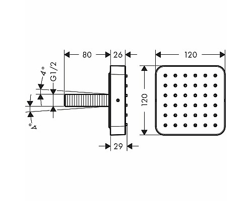 Душевая форсунка Axor Citterio E 36822000 Хром