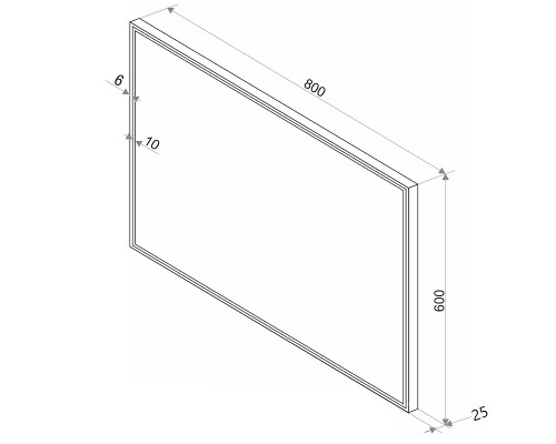 Зеркало Sintesi Armadio 80 SIN-SPEC-ARMADIO-CROMO-80 с подсветкой Хром матовый с сенсорным выключателем