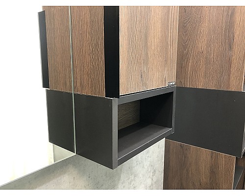 Зеркало со шкафом Comforty Франкфурт 90 00004150529 Дуб шоколадно-коричневый Черное матовое Зеркало со шкафом Comforty Франкфурт 90 00004150529 Дуб шоколадно-коричневый Черное матовое