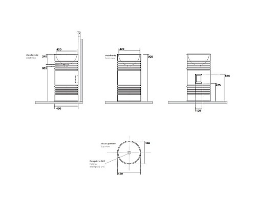 Раковина Kerasan Artwork Barrel 45 4742K01 Белая