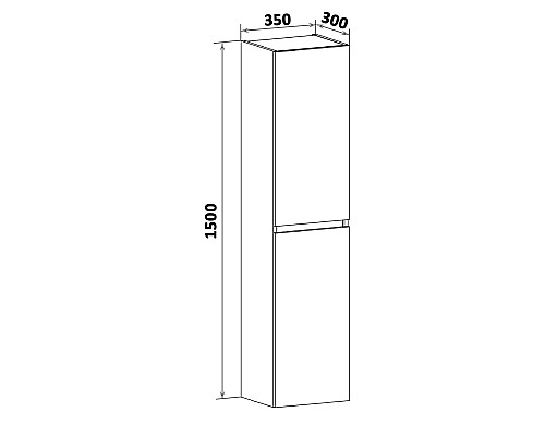 Шкаф пенал Runo Манхэттен 35 00-00001020 подвесной Серый бетон Белый