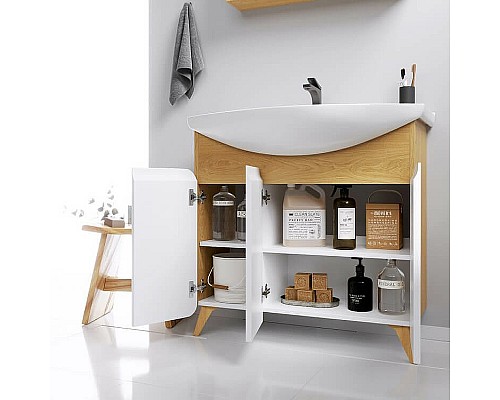 Тумба под раковину Aqwella Basic 85 BAS0108DZ Дуб золотой