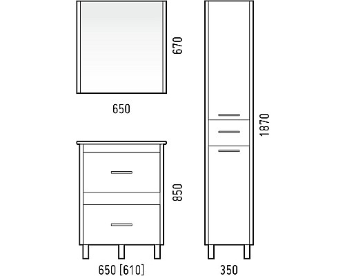 Тумба под раковину Corozo Верона 65 SD-00000310 напольная