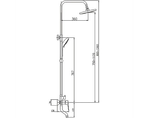 Душевая система Haiba HB2414 Хром