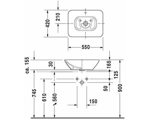 Раковина-чаша Duravit Bacino 55 0334520000 Белая