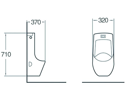 Писсуар настенный SantiLine SL-6002 с функцией электронного смыва