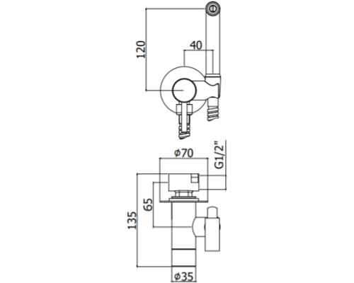 Гигиенический душ со смесителем Paffoni Tweet Round ZDUP110HGSP Золото медовое брашированное