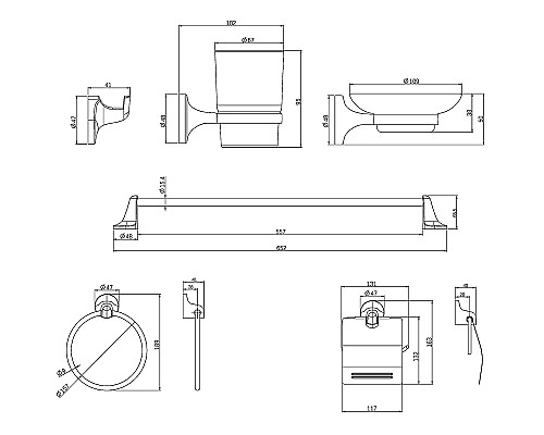 Набор аксессуаров для ванной Orange Y01-888cr Хром