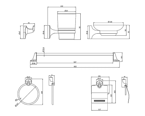 Набор аксессуаров для ванной Orange Y01-888cr Хром