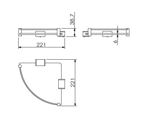 Полка стеклянная угловая LANGBERGER 11351F