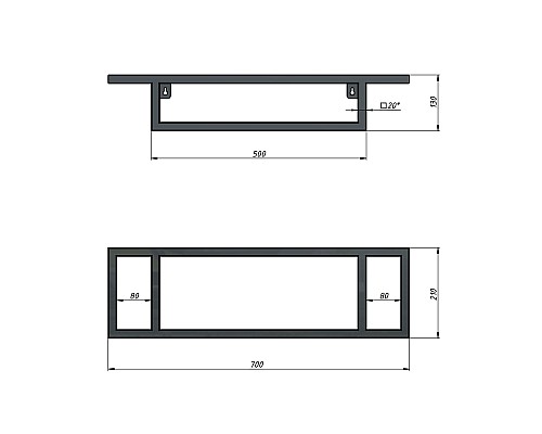 Консоль для раковины Grossman Метрис 50 105003 Черный
