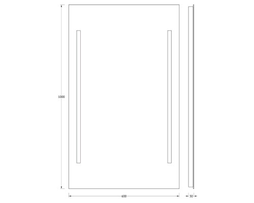 Зеркало Evoform Lumline 100х60 с подсветкой