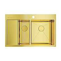 Кухонная мойка Omoikiri Akisame 78-2-LG-R 4973088 светлое золото