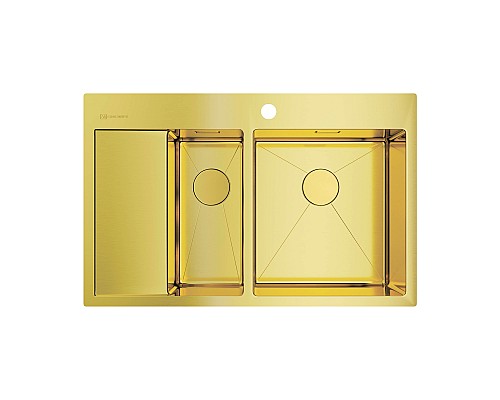 Кухонная мойка Omoikiri Akisame 78-2-LG-R 4973088 светлое золото