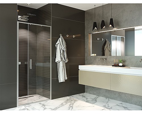 Душевая дверь Alex Baitler 110 AB61C110 профиль Сатин стекло прозрачное