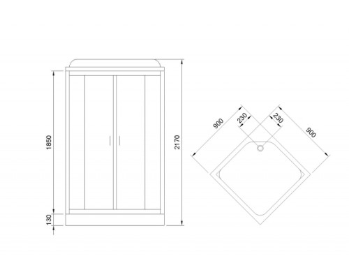 Душевая кабина Royal Bath HP 90х90 без гидромассажа