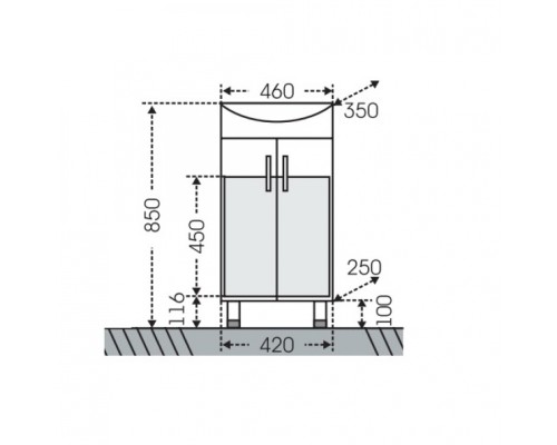 Тумба под раковиной СанТа Уют 45 Белая