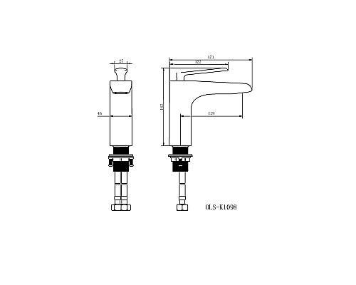 Смеситель для раковины Orans K-1098 черный