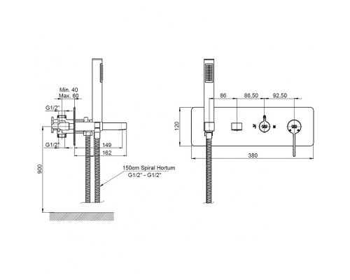 Смеситель для ванны GPD Gildo Colored MKA165-S Черный