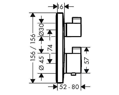 Термостат Hansgrohe Ecostat Square черный матовый 15714670