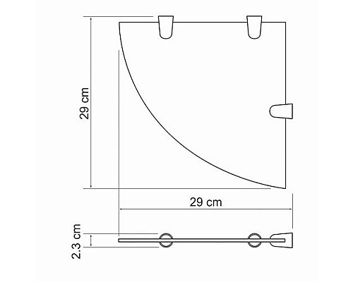 Полка стеклянная угловая WasserKRAFT K-533